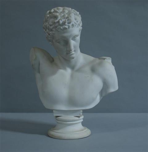 Appraisal: CONTINENTAL BISCUIT BUST OF A CLASSICAL YOUTH Unmarked stamped No