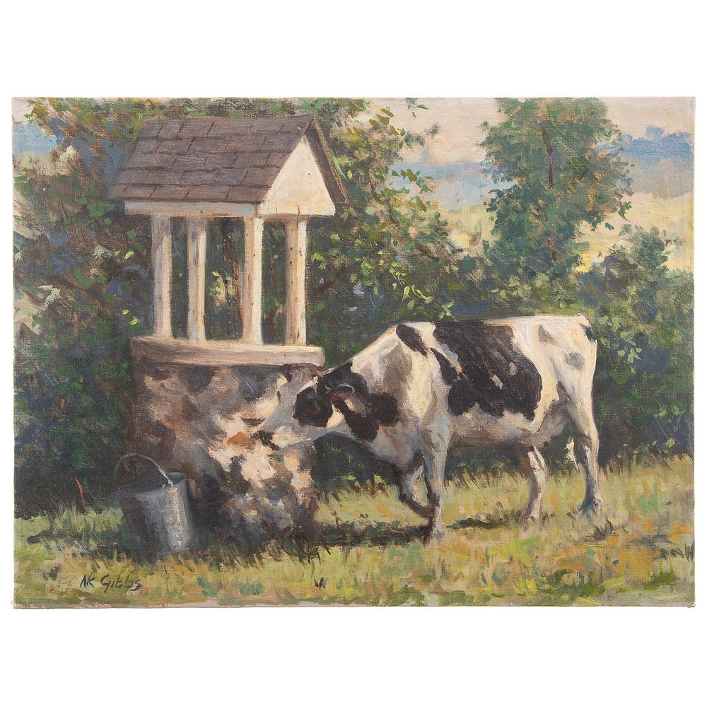 Appraisal: Nathaniel K Gibbs Country Well oil American - Oil on