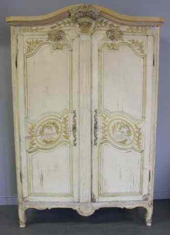 Appraisal: th Century French Provincial Armoire Paint and gilt decorated with