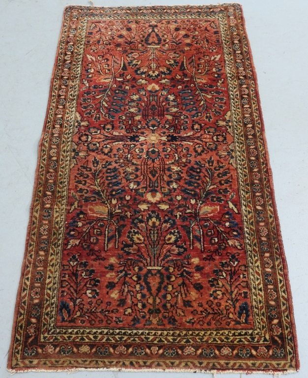 Appraisal: SM SAROUK RED RUG China th CenturyNavy blue rose red