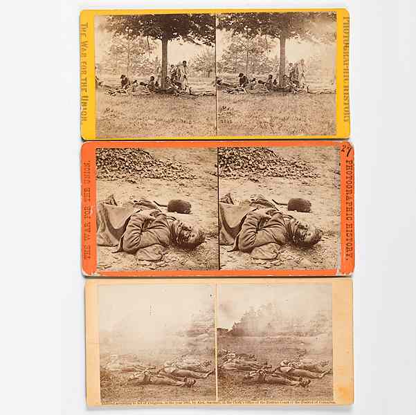 Appraisal: Alexander Gardner Stereoview of Dead at Gettysburg Plus Lot of