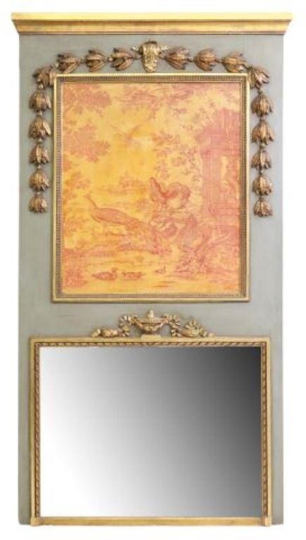 Appraisal: French Louis XVI style parcel gilt trumeau mirror early th