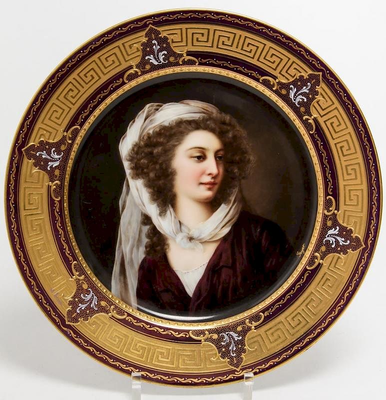 Appraisal: Royal Vienna Porcelain Cabinet Plate Antique Royal Vienna Austria porcelain