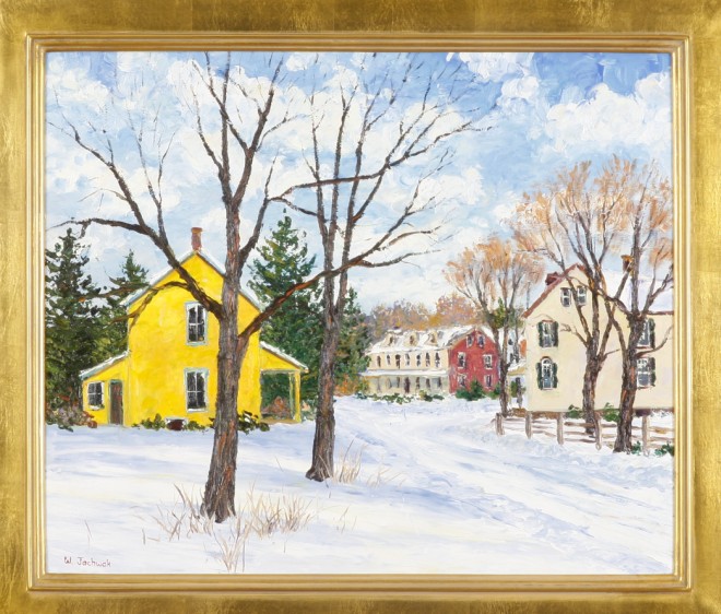 Appraisal: William Jachwak Village of Trumbauersville Bucks County oil on canvas