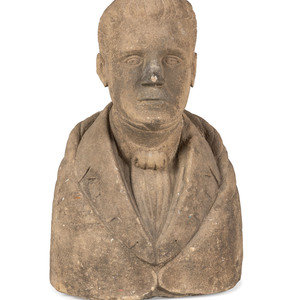 Appraisal: A Carved Stone Bust of a Gentleman th Century Height