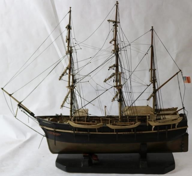 Appraisal: EARLY TH CENTURY HANDMADE WOODEN SHIP MODEL OFTHE WHALER THE