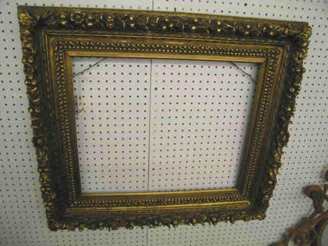 Appraisal: Large Ornate Gold Frame raised floral