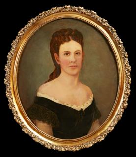 Appraisal: American School Portrait of a Lady in a Black Dr