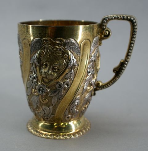 Appraisal: A Victorian hunting beaker in sterling silver and silver gilt