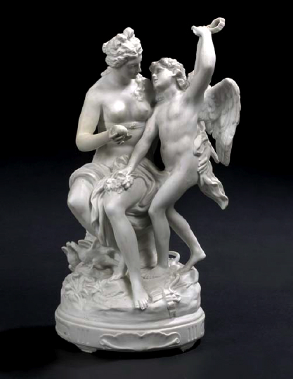 Appraisal: Good Capodimonte White Biscuit Porcelain Group of Cupid and Psyche