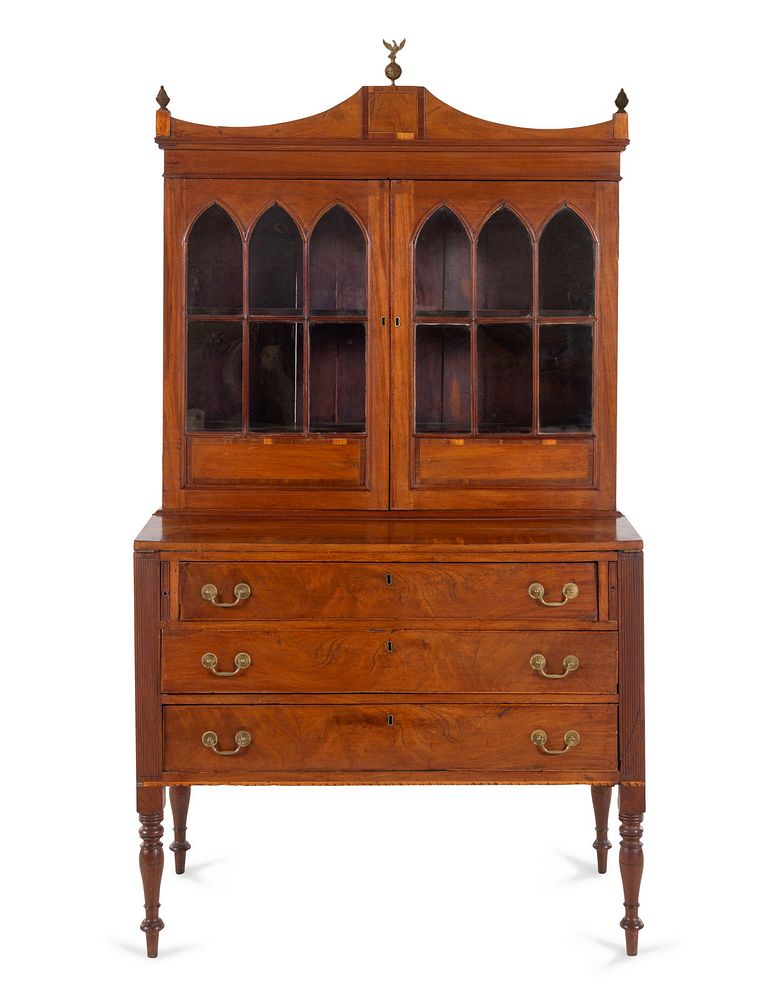 Appraisal: A Federal Mahogany Secretary Bookcase A Federal Mahogany Secretary Bookcase