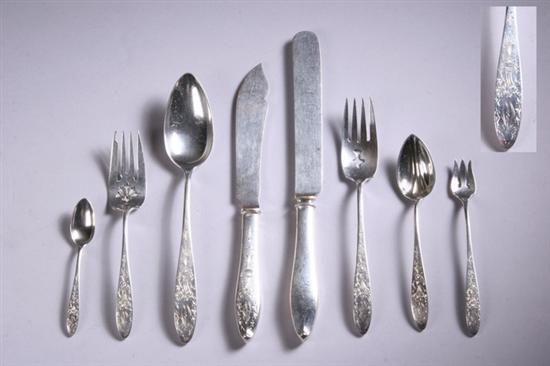 Appraisal: -PIECE REED BARTON STERLING SILVER FLATWARE SERVICE French Antique Watteau