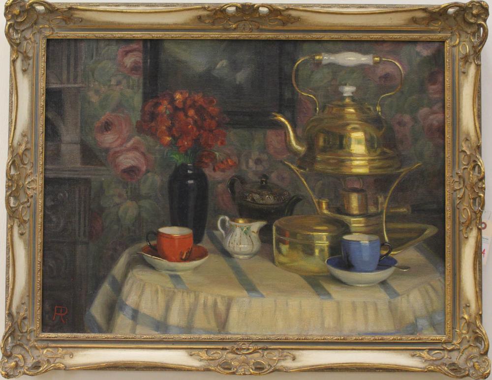 Appraisal: A PACHERNATH OIL ON CANVAS table-top still-life mid- th century