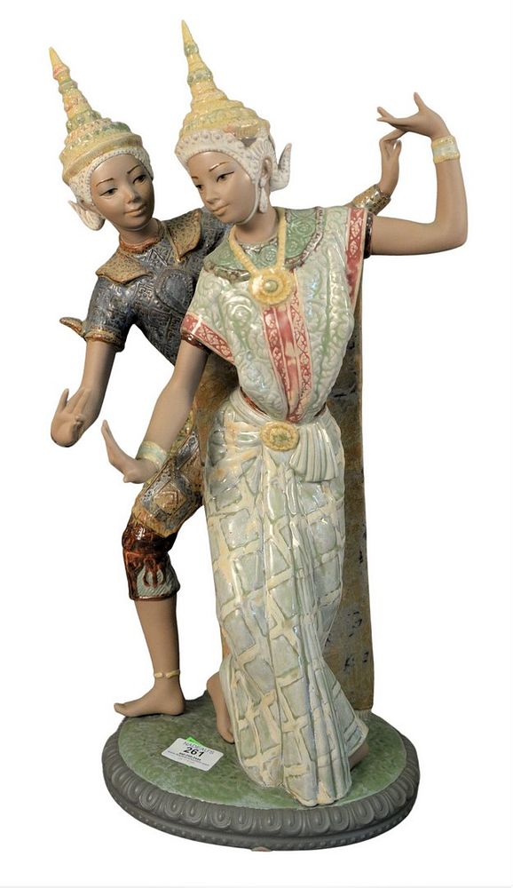 Appraisal: Lladro Porcelain Figural Group Thai Couple model marked to the