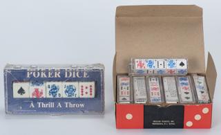 Appraisal: Twelve Sets of Poker Dice with Instructions in Original Box