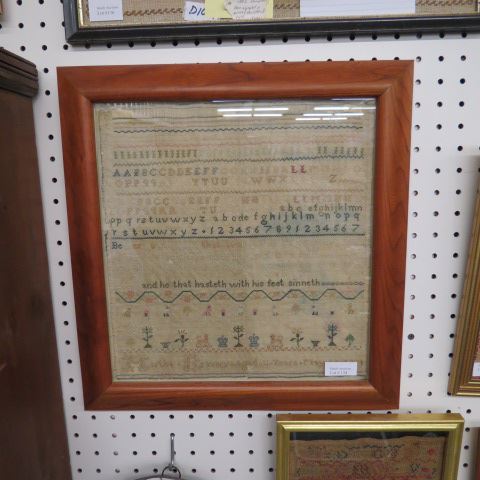 Appraisal: Sampler by Martha Bravery years old with alphabets numerial verses