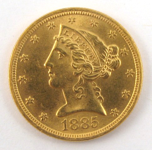 Appraisal: U S FIVE DOLLAR GOLD COIN Liberty head variety -P