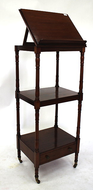 Appraisal: A REGENCY STYLE THREE TIER WHATNOT the top adjusting as