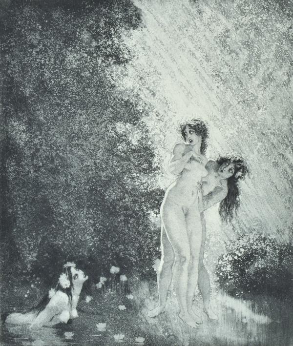 Appraisal: NORMAN LINDSAY - The Water Nymphs etching aquatint and stipple