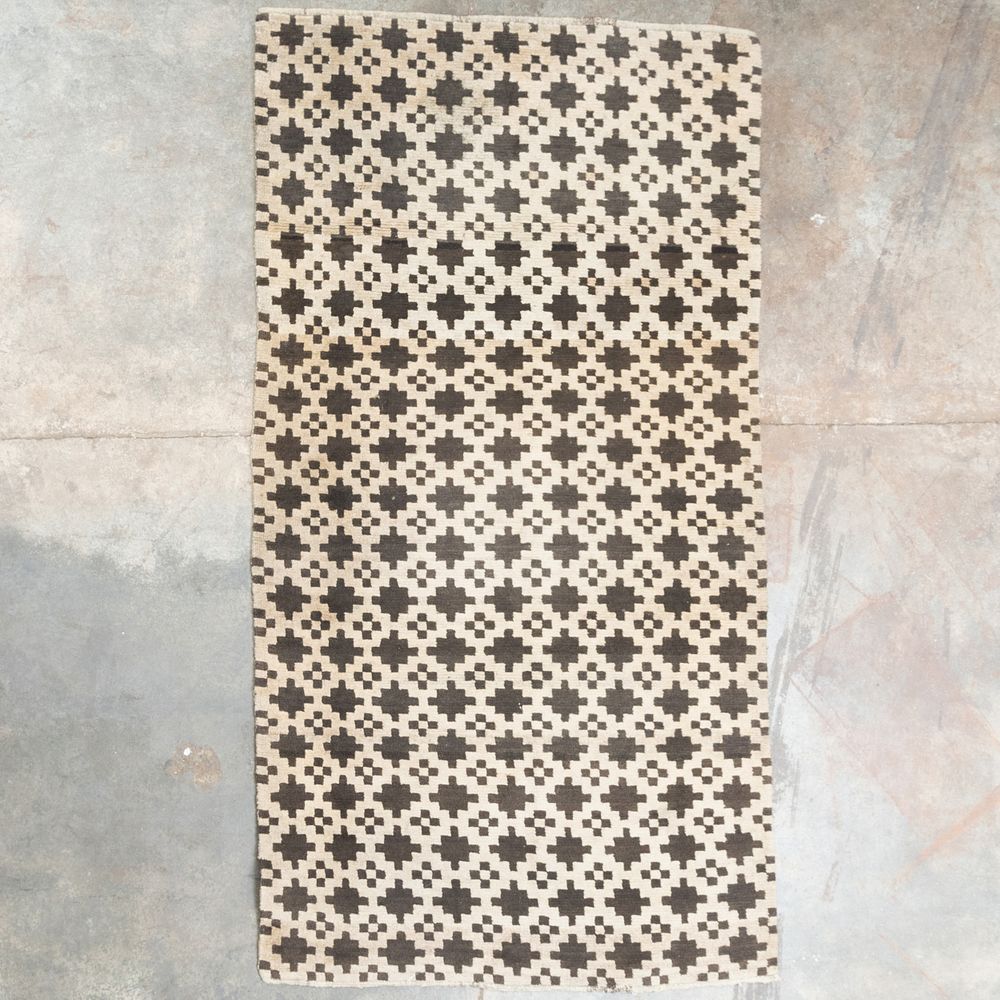 Appraisal: Tibetan Geometric Pattern Rug ft in x ft in Condition