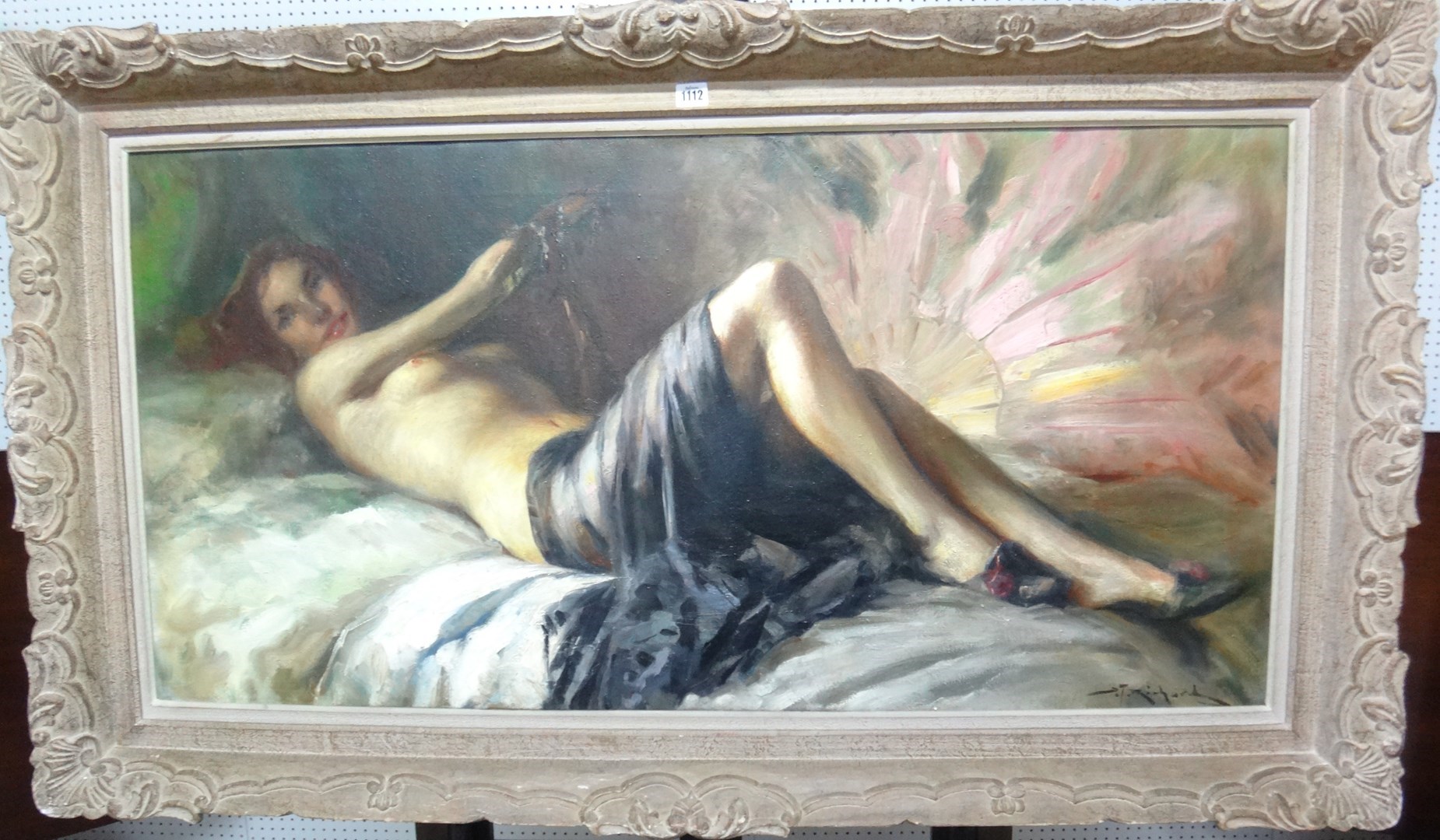 Appraisal: Richard Durando-Togo b Reclining nude oil on canvas signed cm