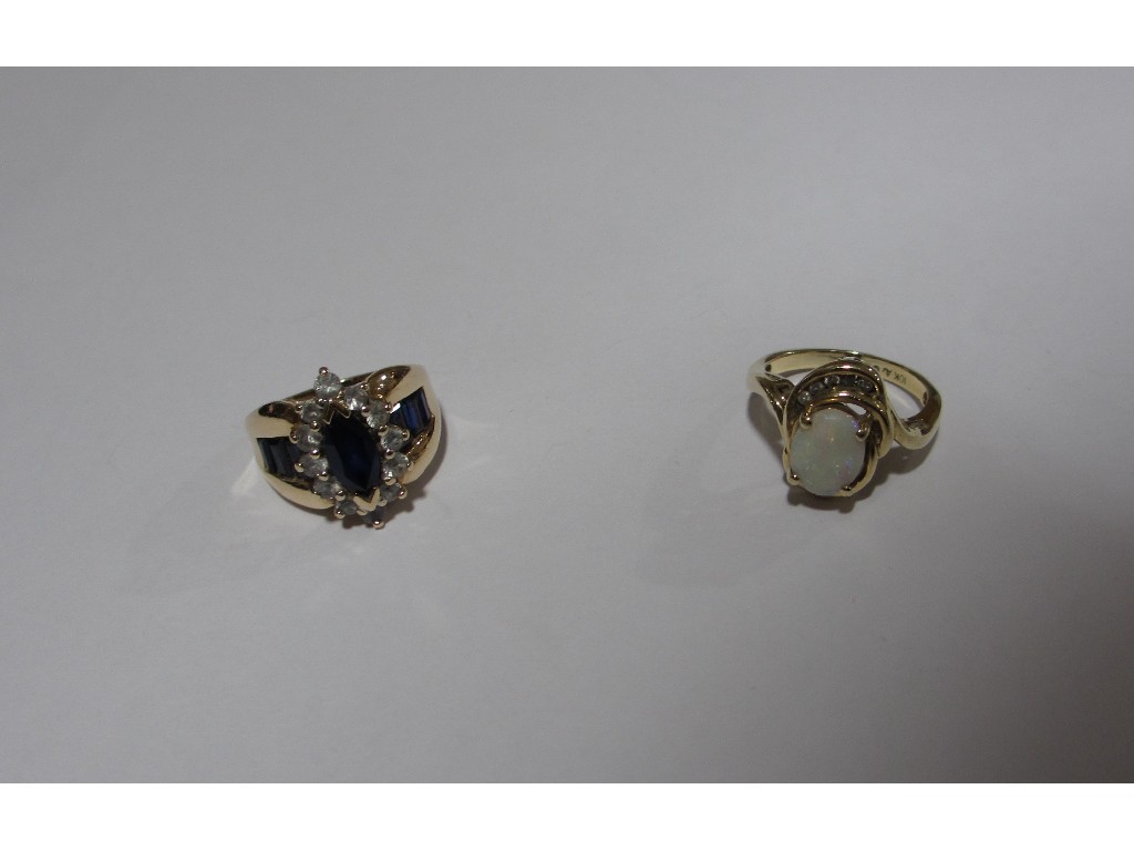 Appraisal: Lot comprising a ct gold opal and diamond set dress