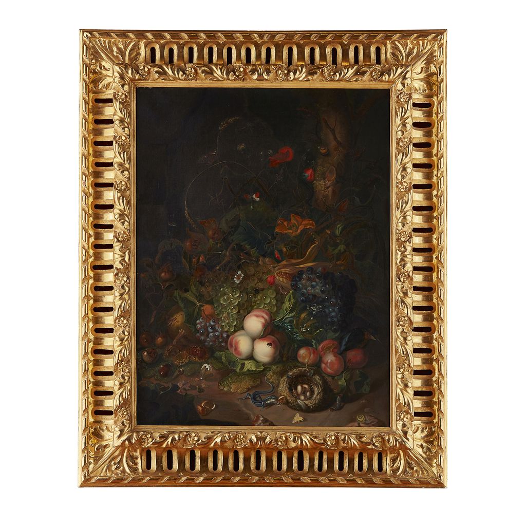 Appraisal: AFTER VAN SHRIEK STILL LIFE OF FRUIT AND FLOWERS oil