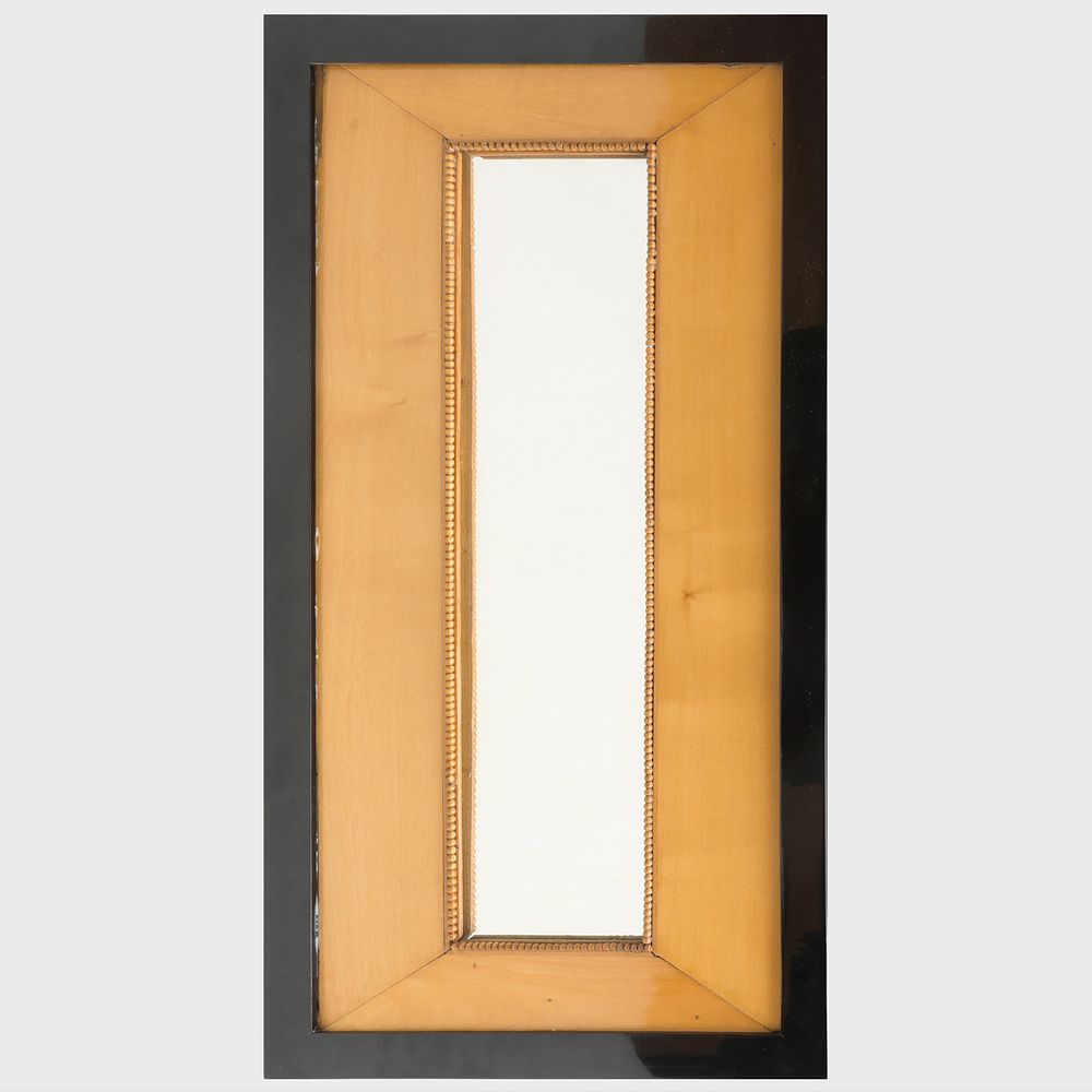 Appraisal: Beech and Lacquered Mirror Attributed to Josef Hoffmann x in