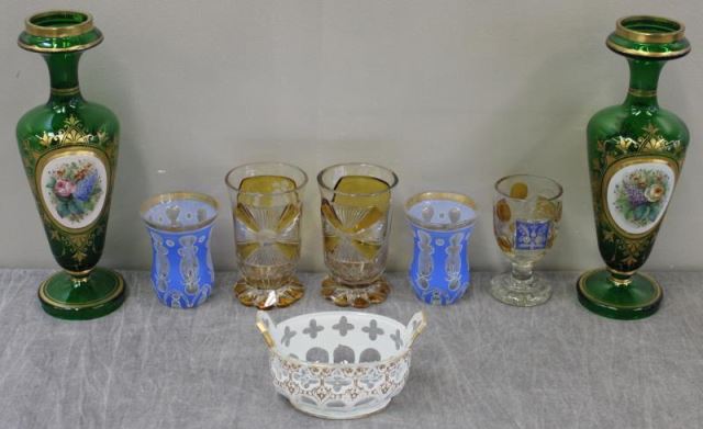 Appraisal: Antique Bohemian Glass Lot From a Scarsdale NY location Dimensions