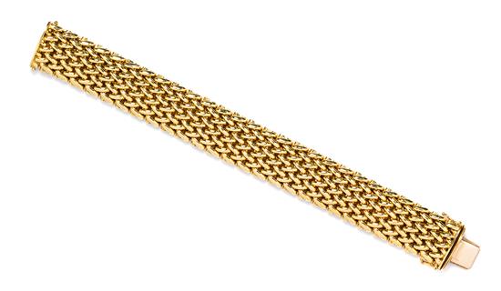 Appraisal: Sale Lot An Karat Yellow Gold Woven Link Bracelet measuring