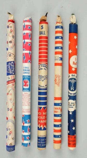 Appraisal: Lot of Roman Candles From s- s Includes Keystone fireworks