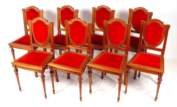 Appraisal: SET OF EARLY TH C FRENCH DINING SIDE CHAIRS Red