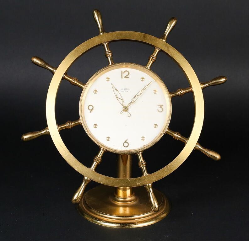 Appraisal: Tiffany Co angelus ship's wheel desk clock Base stamped -