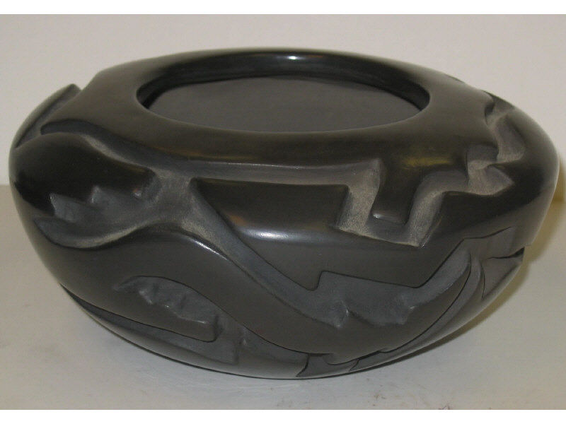 Appraisal: GWEN TAFAYA SANTA CLARA PUEBLO Blackware bowl of flattened form