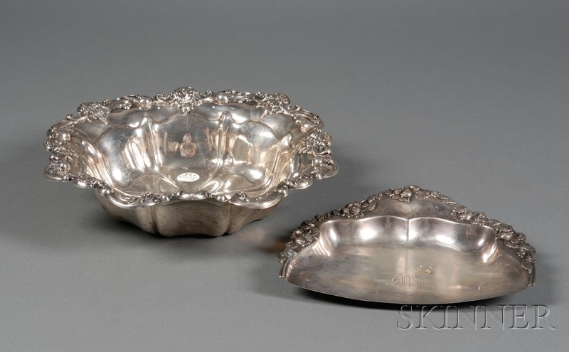 Appraisal: Two Sterling Tablewares late th century a Shreve Crump Low