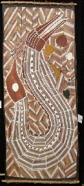 Appraisal: Samuel Namunjdja born Ngalyod Rainbow Serpent ochre pigments and PVA