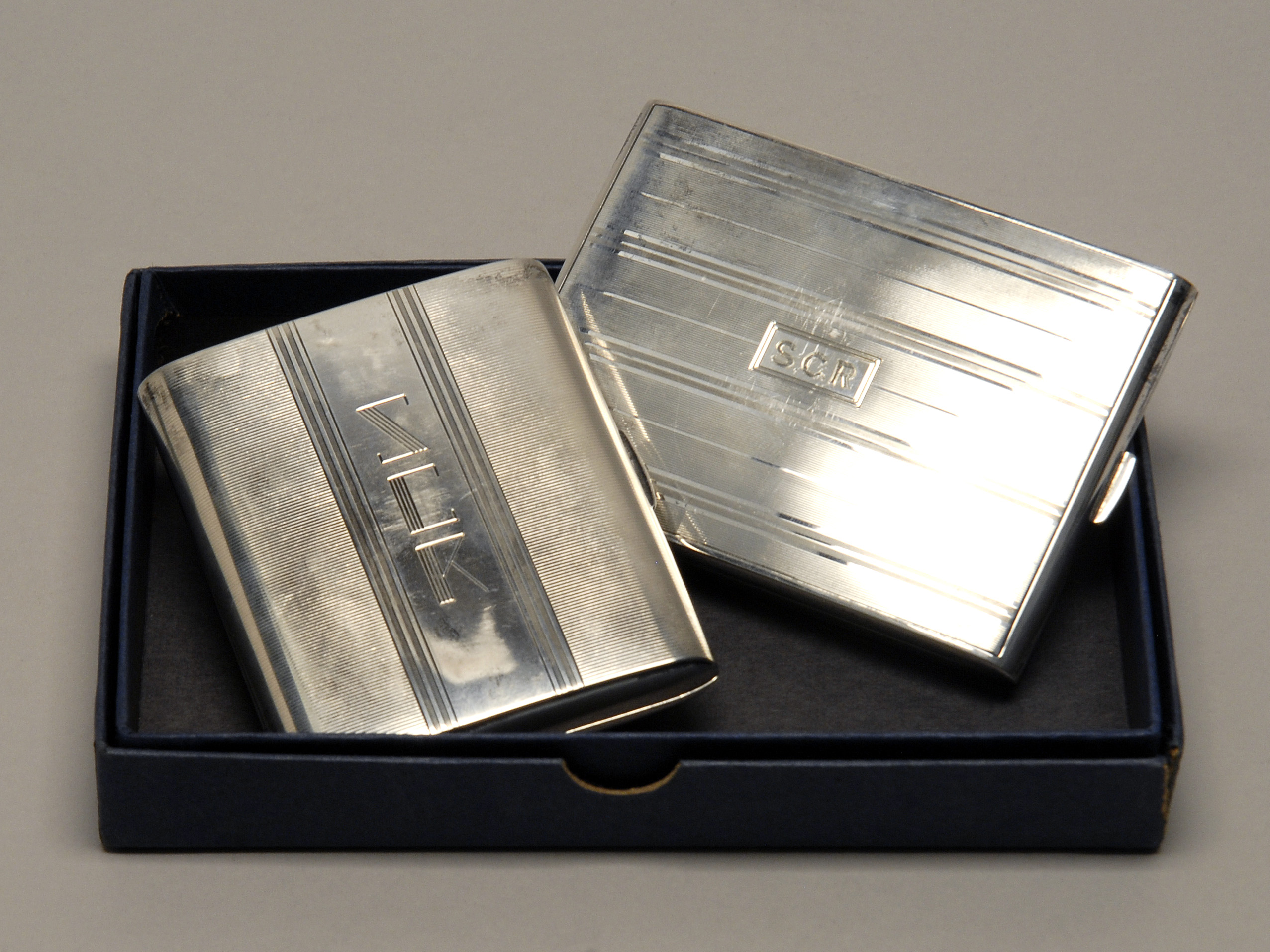 Appraisal: TWO R BLACKINTON CO STERLING SILVER CIGARETTE CASES Mid- th