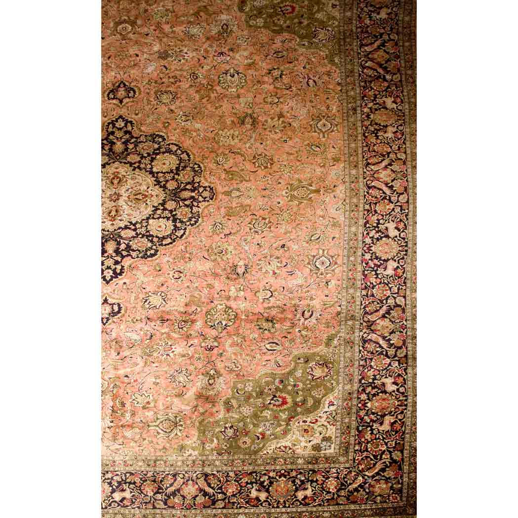 Appraisal: Qum Silk Carpet Central Iran second half of the th