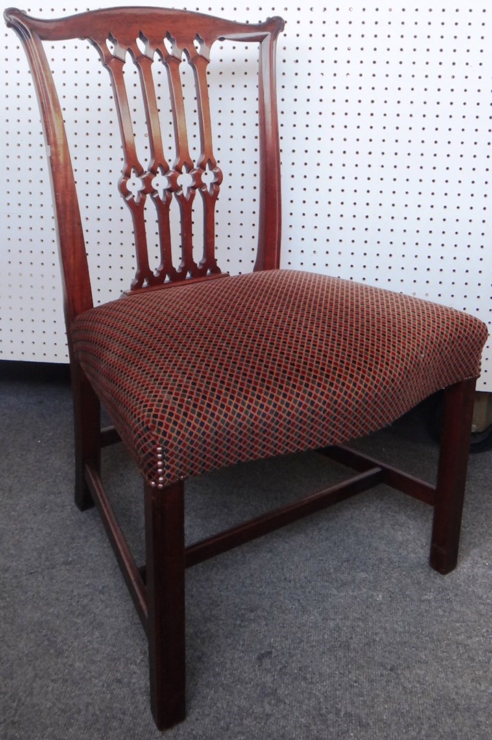 Appraisal: A set of sixteen George III style mahogany framed dining