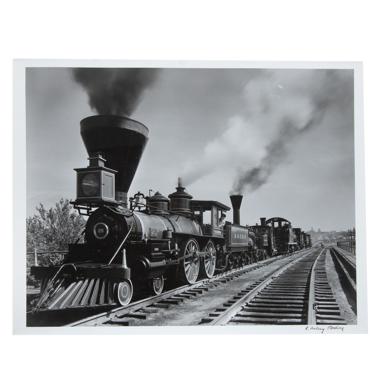 Appraisal: A AUBREY BODINE B O LOCOMOTIVES PHOTOGRAPH American - Gelatin