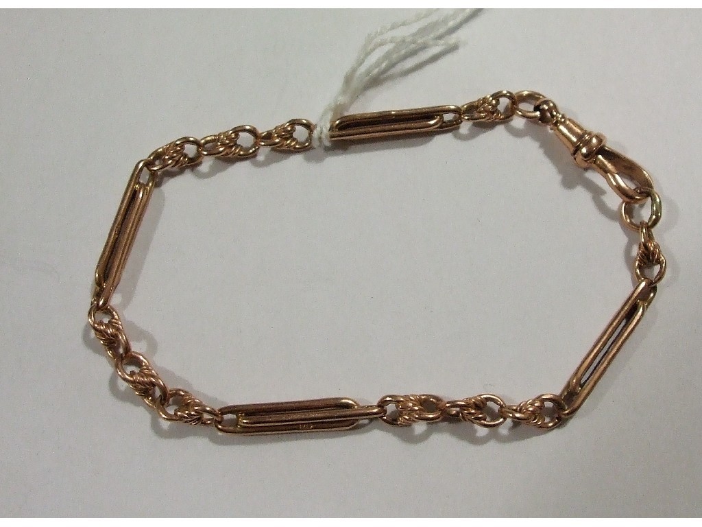 Appraisal: Nine carat rose gold dog bracelet Approximately gms