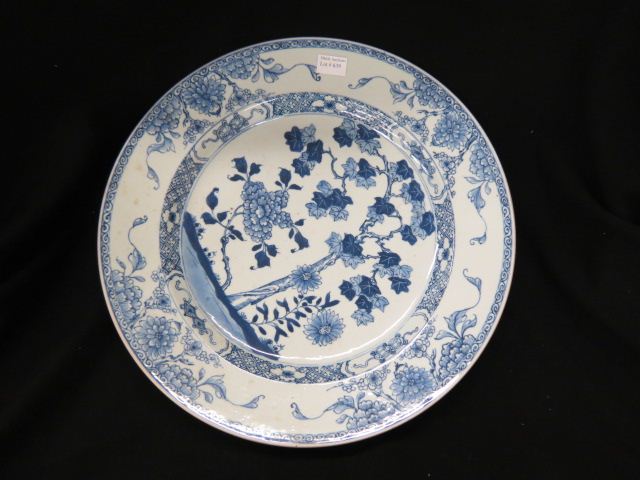 Appraisal: Chinese Blue White Porcelain Charger floral foliage diameter excellent