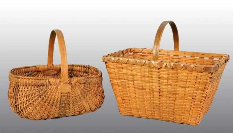 Appraisal: Lot of Gathering Hand Woven Splint Baskets Description With stationary