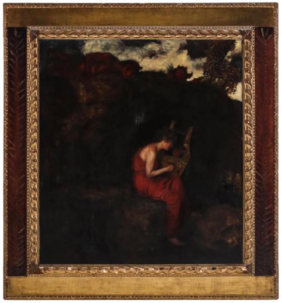 Appraisal: FRANZ STUCK - EXHIBITED OIL ON PANELIMPORTANT NEW INFORMATION Click