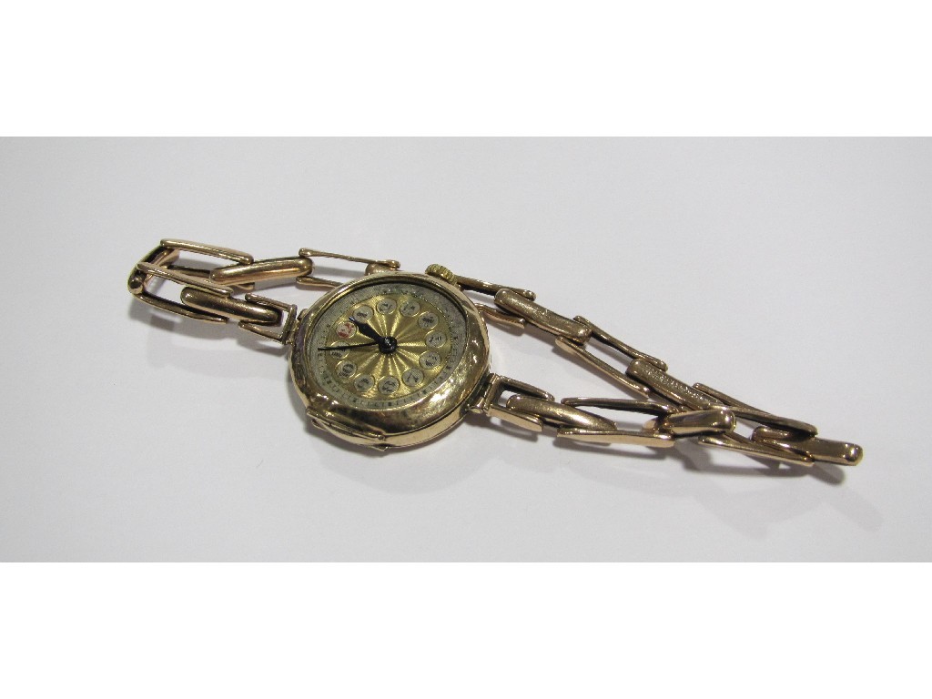 Appraisal: Ladies early th century ct gold cased wrist watch on