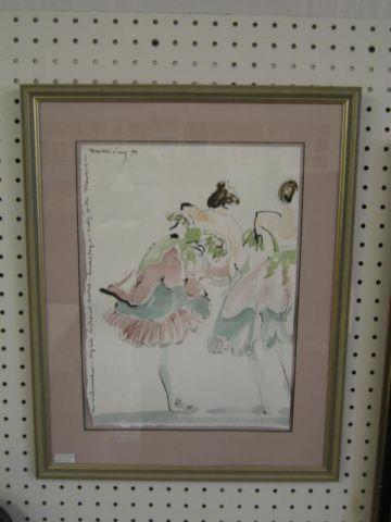 Appraisal: Watercolor of Dancers signed numbered