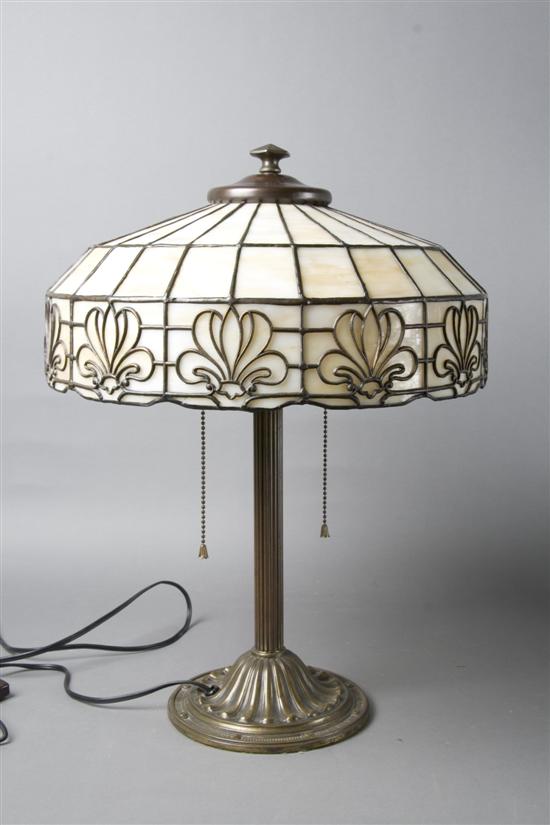 Appraisal: A Leaded Glass Table Lamp Height x diameter inches