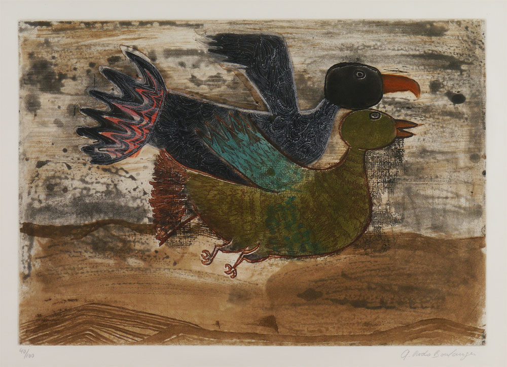 Appraisal: BOULANGER Graciela Rodo French - ''Les Deux Canards'' Etching sight