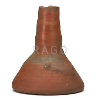 Appraisal: ROBERT TURNER - Reduction-fired stoneware vessel red matte glaze Alfred