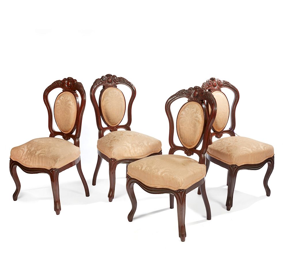 Appraisal: Four th c Rococo Revival Chairs Four th century Rococo